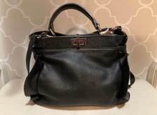 Borsa a Tracolla Donna con Rouches in Pelle Nera