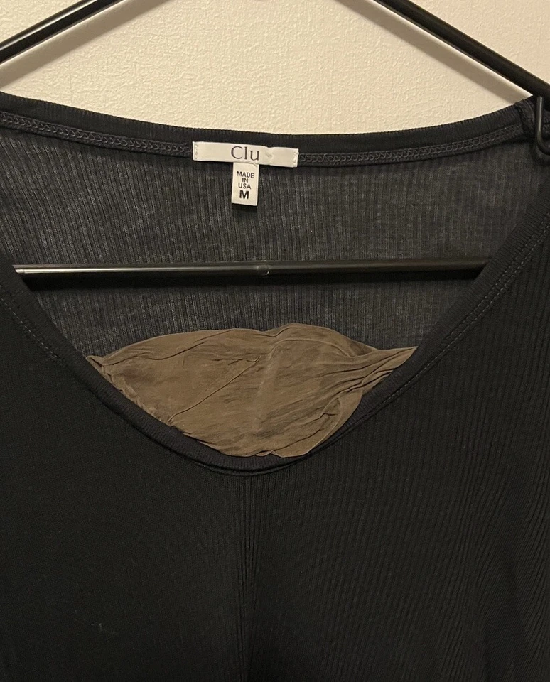 Clu Women’s Medium Rayon Lightweight Semi Sheer Long Sleeve Top Ruffle Bottom - Image 2 of 4