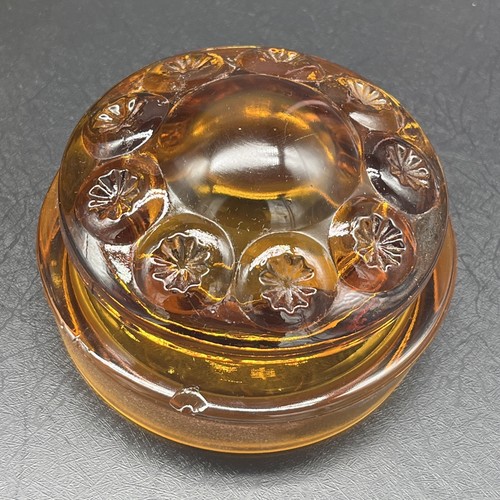 LE Smith Amber Moon and Star 11.5" Lidded Canister Honey Vintage - Picture 7 of 21