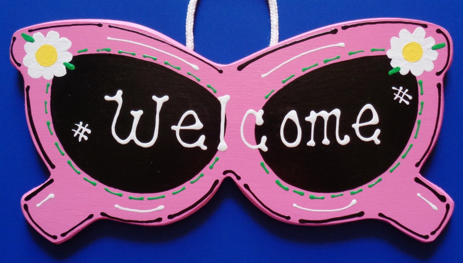 Sunglasses Welcome Sign Hanger Wall Plaque Summer Pool Decor Seasonal-image