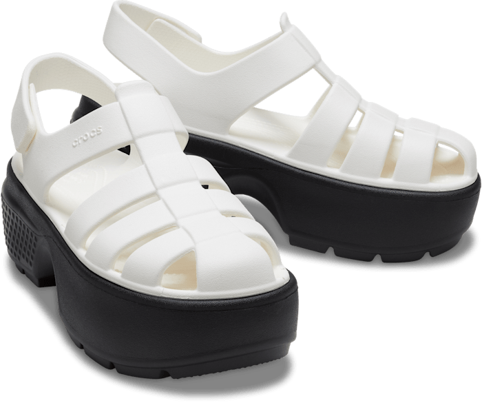 WOMEN'S CROCS STOMP FISHERMAN SANDAL Chalk | eBay