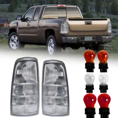 Chrome Clear Tail Light for 1999-2002 Chevy Silverado 1500 2500 99-03 GMC Sierra