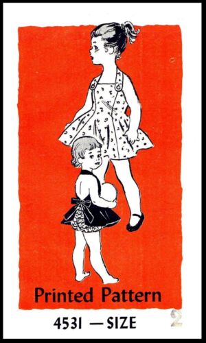 Mail Order # 4531 GIRLS Apron Dress Frock & Panties Fabric Sewing PATTERN Sz ~2~ - Afbeelding 1 van 4