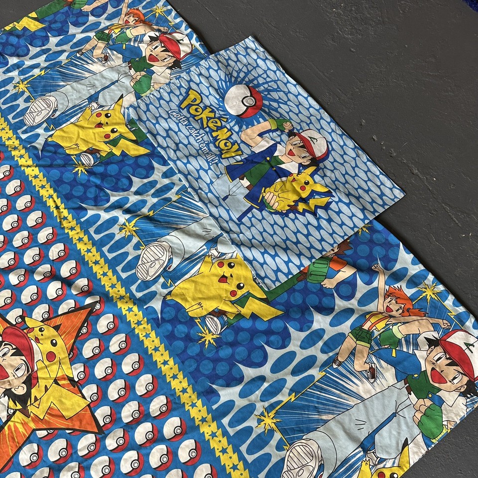 Pokemon Double Bed Doona Cover & Pillowcase's Set Vintage 1999 PIKACHU