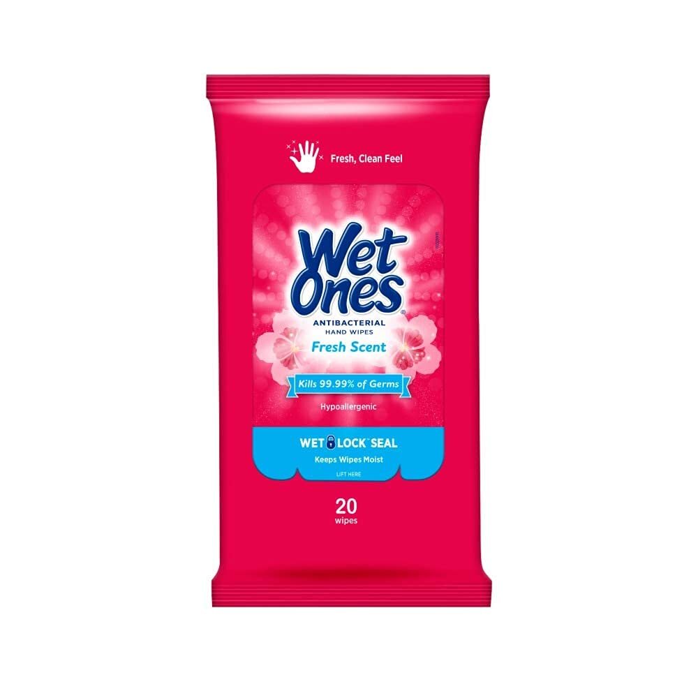Fresh Scent Anti bacterial Travel Pack Wipes-Fresh Scent, 20 Count (Pack of 3)