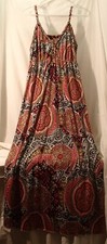 Essentials by Milano Bohemian Polyester Spaghetti Strap Summer Dress Women's XL