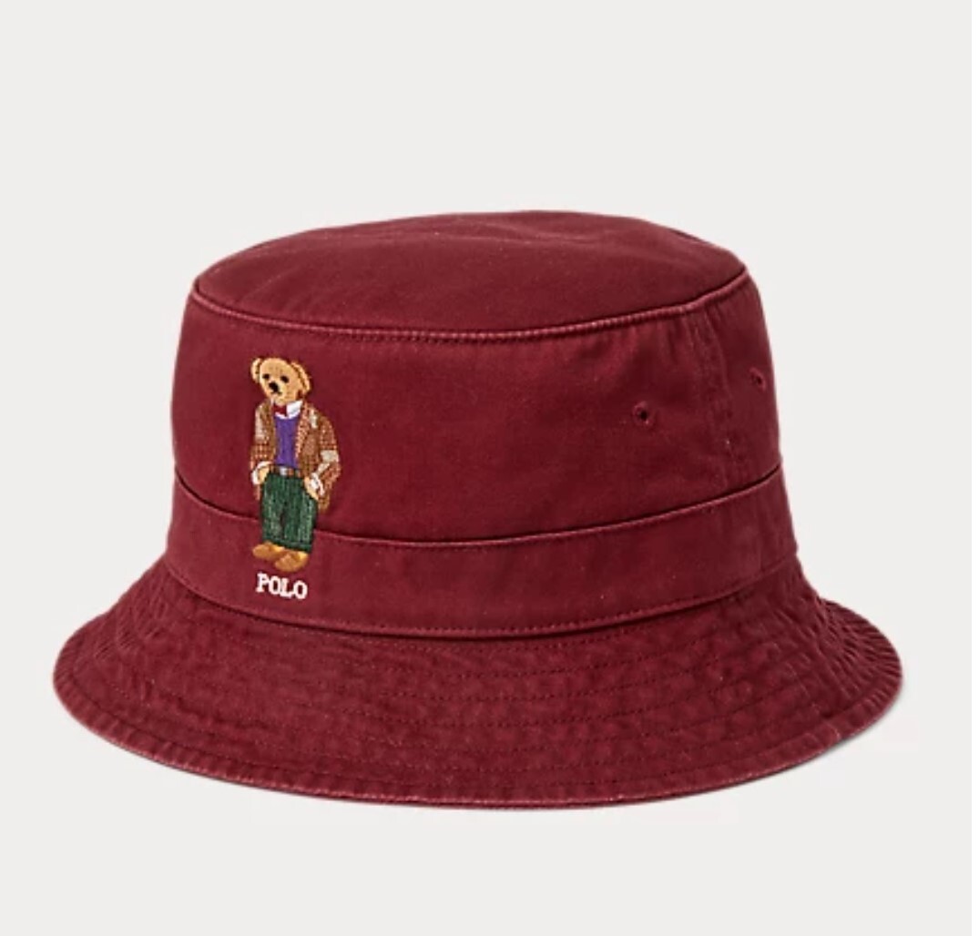 ☆POLO RALPH LAUREN☆ Polo Bear Twill Bucket Hat Red MAPOHGS s-l1200.jpg