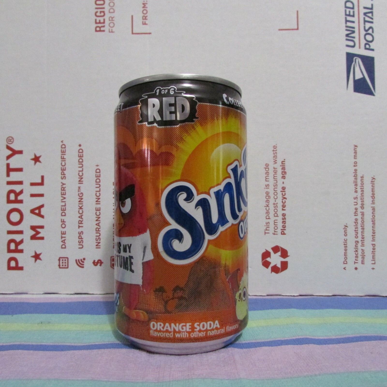 2019 ANGRY BIRDS 2 EMPTY Soda Pop Can 7.5 oz Sunkist RED  1 of 6 HALLOWEEN - Picture 2 of 7