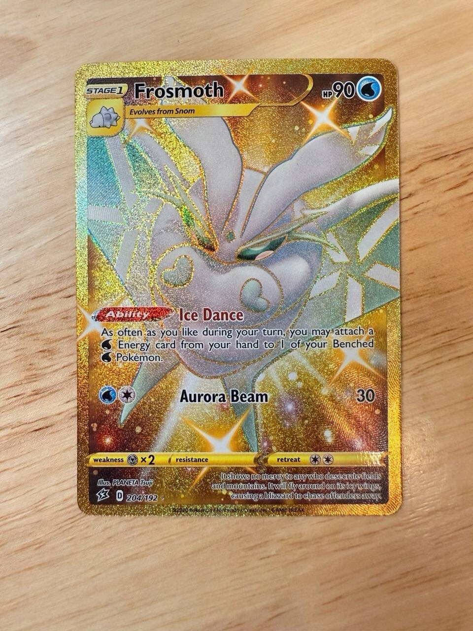 Pokemon Card - Frosmoth 204/192 - Rebel Clash - Gold Rare, NM. (A4)