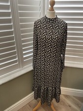 Ladies Glamorous Dress Size 6 Long Sleeves High Neck Floral Lined Office Smart  