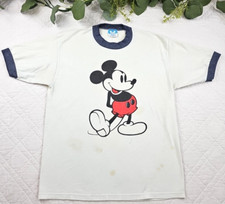 VTG Disney Mickey Mouse Graphic T-Shirt Size M Made in USA Ringer Tee