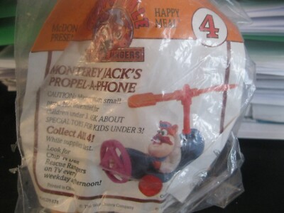 Chip 'n Dale Rescue Rangers ''Monterey Jack's Propel-A-Phone'' NIP McDonald's 1989