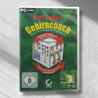 Prof. Genius Gehirncoach 500 Aufgaben PC CD-Rom Game Computer NEU & OVP