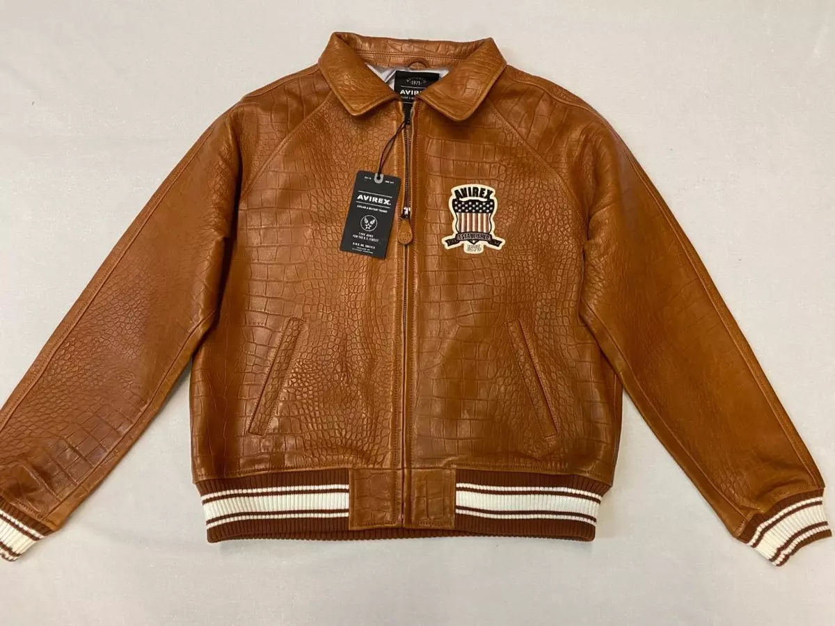 AUTHENTIC AVIREX LIMITED EDITION CROC ALL ICON BRAND eBay COGNAC JACKET NEW | SIZES