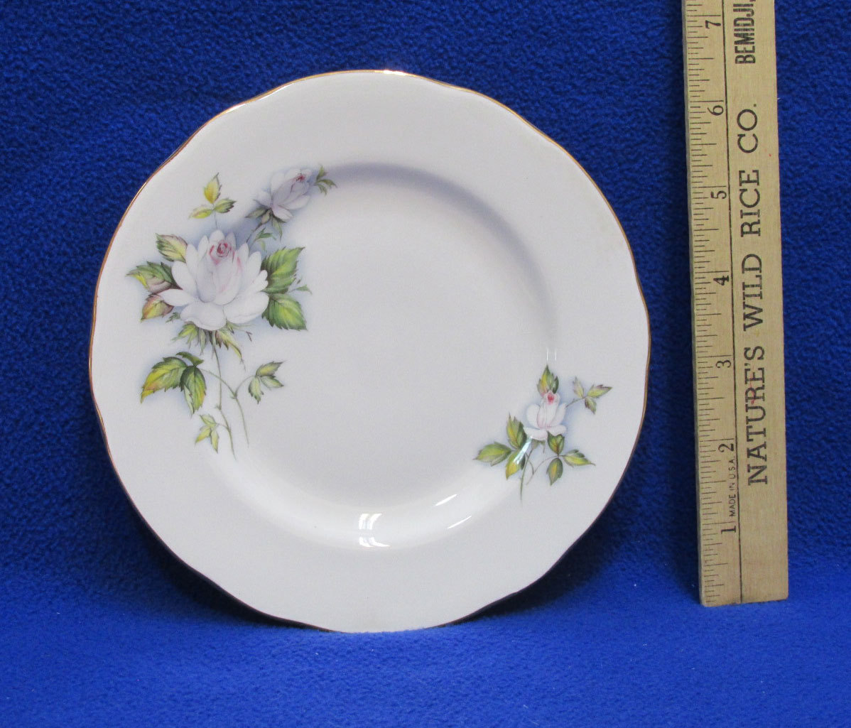 Duchess Dessert Bread & Butter Plates Ice Maiden White Rose Bone China