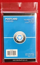 Postcard Sleeves - 100 Count Post card plastic cover protector 3 11/16"x5 3/4"