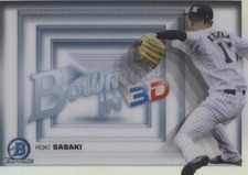 2022 Bowman NPB Baseball Bowman in 3-D Roki Sasaki #3DB-2 Chrome Refractor (RC)