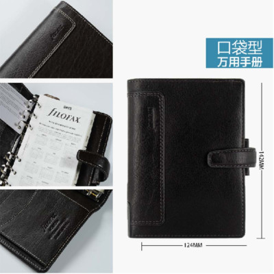 Filofax 4CL 本革 リフィル用バインダー 黒 Filofax Pocket Size Holborn Organiser Planner Diary Leather Black