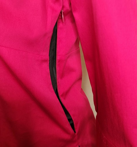 NWT New WOMENS ANN TAYLOR Fitted Fushia Blouse Collar V-Neck Side Zip MSRP $59 M - Picture 7 of 11