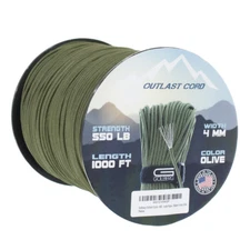 Military 550 Paracord with Fish Line & Fire Starter Survival Rope Outlast Cord