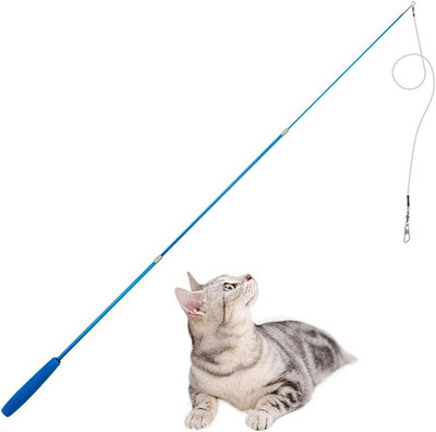 Retractable Cat Wand - Interactive 3-Section Teaser Toy, Fishing Pole Exerciser