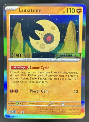 2025 Pokemon MEP Black Star Promos Lunatone Staff Promo #004