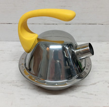 Vintage IKEA UFO Stainless Kettle With Yellow handle Retro Space Age