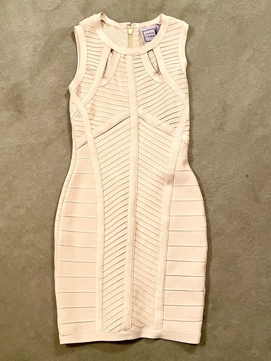 herve leger white and gold dress ICON METALLIC BANDAGE BUSTIER MINI DRESS – HERVÉ LÉGER main image 0