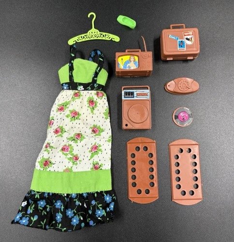 Vintage Busy Steffie Barbie Doll #3312 Original Outfit Dress Shoe & Accessories