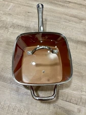 Copper Chef 9.5"  Deep Square Frying Pan Skillet Open box