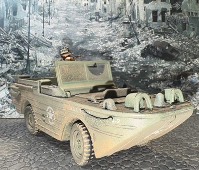 METAL Normandy 1944 US Amphibian GPA Jeep 1:32 Unimax #82004 1FIG Weathered Nice
