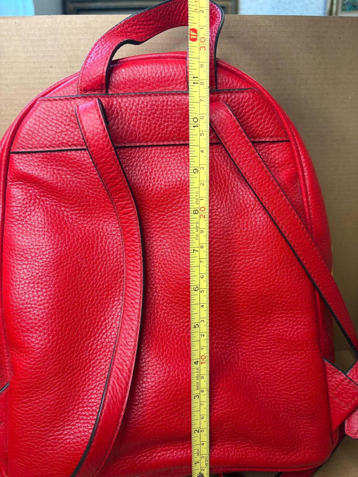 Michael Kors Abbey Medium Back Pack Bright Red! - image 3