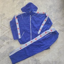 Giacca e pantaloni vintage Twins Special aerobica Muay Thai sauna riscaldamento XL blu nylon