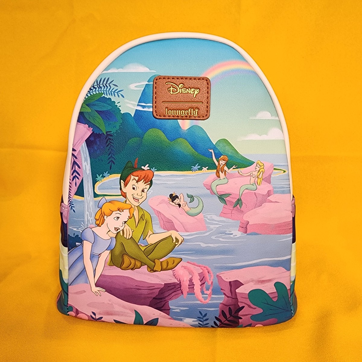 Peter Pan Mermaids Loungefly Backpack Loungefly Disney Peter Pan Cast Painting Mini Backpack  main image 2