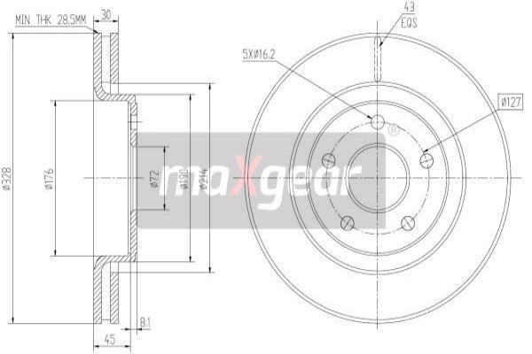 2X Maxgear Bremsscheibe 19-2323 FüR Jeep-image