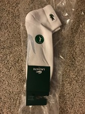 3 Pair Lacoste Unisex Cotton Socks- White- US 8.5-12