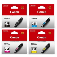 4 Pack GENUINE Canon CLI-251 Ink Cartridge for PIXMA MG6620 MG7520 MX922 iP8720