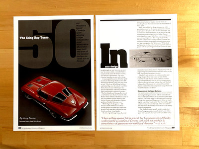 2013 Print Article Chevrolet Corvette Sting Ray Turns 50 1963 Vette 6 Page