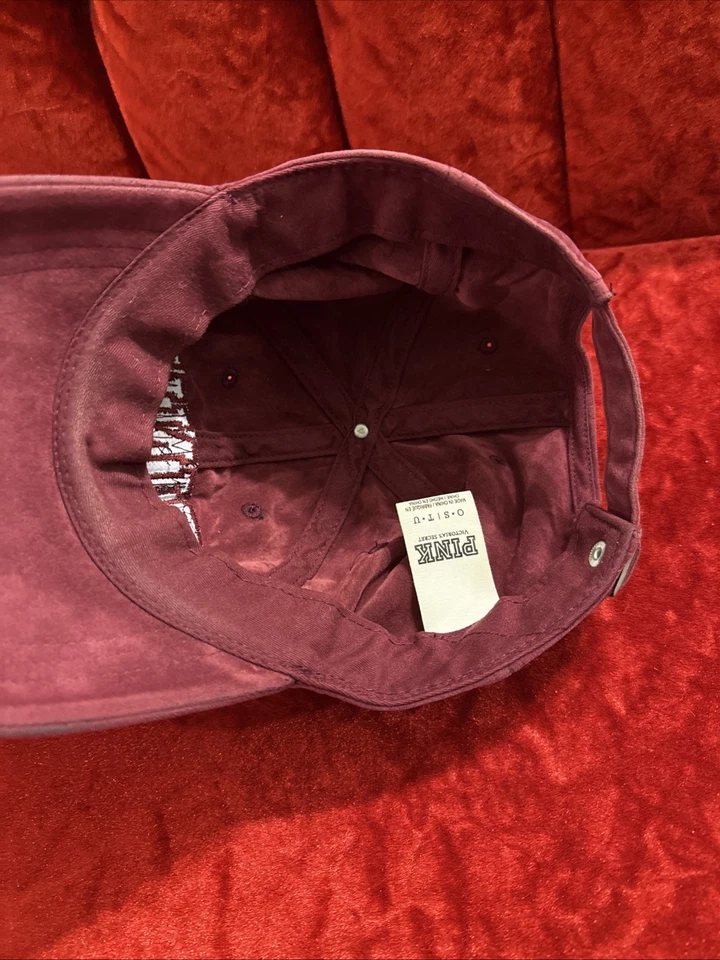 Pink Victoria Secret Micro-fleece Hat Block Script Spell Out Logo Baseball Cap - Image 4 of 4