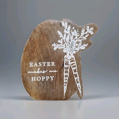 Joann Wood Cut Out Easter Makes Me Hoppy Egg Carrots Shape Decor 8'' Unfinished