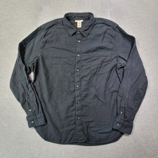 Hiroshi Kato Shirt Mens 2XL Black Button Up Made in USA Casual Chest Pocket