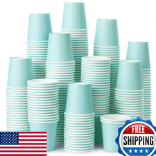 AOZITA 360x 3oz Sky Blue Paper Cups - Mouthwash, Espresso, Bathroom, Party