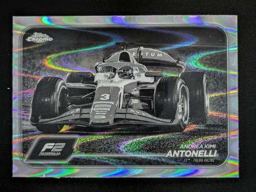 2024 Topps Chrome F1 ANDREA KIMI ANTONELLI Black And White RayWave Refractor #94