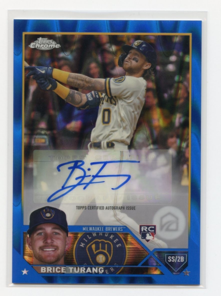 2023 Topps Chrome Update Autographs Blue Raywave Refractors #/150 Brice Turang