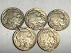 (Lot of 5) XF full-horn Indian Head BUFFALO NICKELS. 1934 1935 1936, 2x 1937 #q9