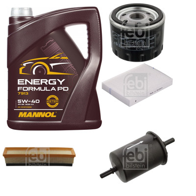 FEBI BILSTEIN Inspektionspaket 5L MANNOL Energy Formula PD 5W-40 für Dacia