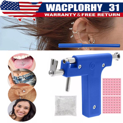 Body Piercing Gun Kit Professional Nose Ear Piercing Tool Set 98Pcs Steel Stud