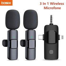 Lavalier Microphone Wireless Audio Video Recording Mini Mic For Android/iPhone