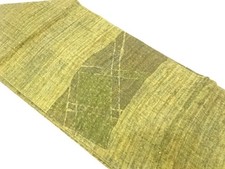 7225628: JAPANESE KIMONO JAPANESE NAGOYA OBI / TSUMUGI / WOVEN DIAGONAL GRID