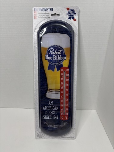 Pabst Blue Ribbon Metal Thermometer Weather Resistant